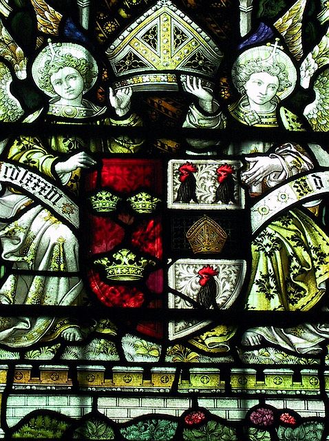 Stained Glass Window
Close up of Jesus College Crest (Bishop Alcock's Chapel)
