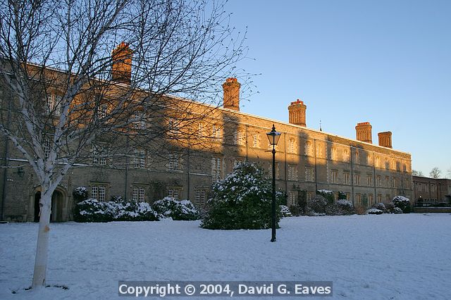 Chapel Court , Jesus College  Snowy Cambridge, January 2004 