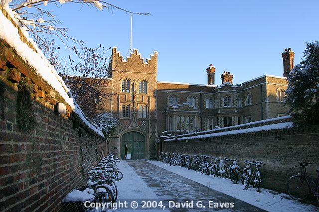 The Chimney, Jesus College  Snowy Cambridge, January 2004 