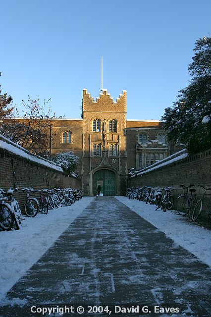 The Chimney, Jesus College  Snowy Cambridge, January 2004 