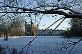 King's College through the trees  Snowy Cambridge, January 2004 