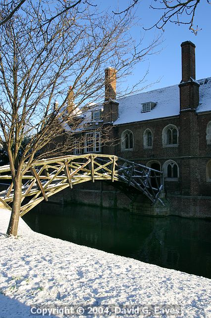 Mathmatical Bridge Snowy Cambridge, January 2004 