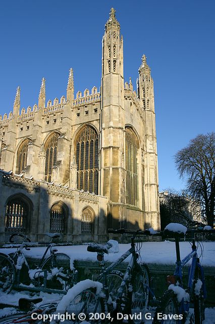 King's College Chapel Snowy Cambridge, January 2004 