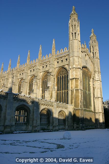 King's College Chapel Snowy Cambridge, January 2004 