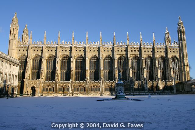 King's College Chapel Snowy Cambridge, January 2004 