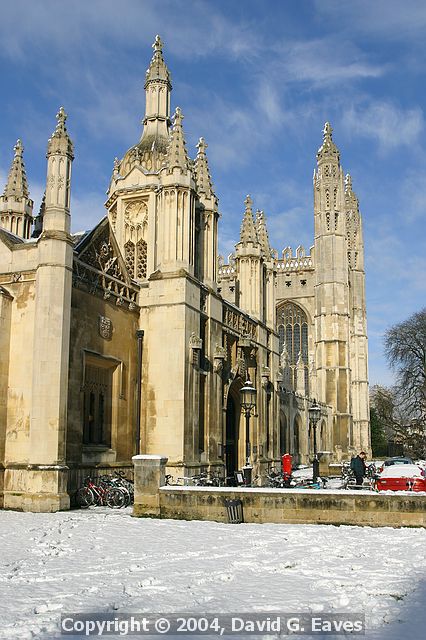 King's College Gate  Snowy Cambridge, January 2004 