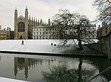 King's College Chapel Looking across the river - Snowy Cambridge, January 2004 